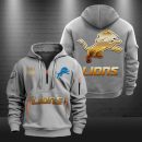 Detroit Lions Golden Logo NFL Quarter Zip Hoodie