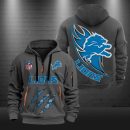 Detroit Lions Monster Scratch Logo NFL Quarter Zip Hoodie