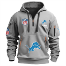 Detroit Lions Premium NFL Quarter Zip Hoodie