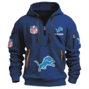 Detroit Lions Premium NFL Quarter Zip Hoodie