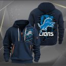 Detroit Lions Scratch Logo NFL Quarter Zip Hoodie Ver 226