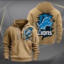 Detroit Lions Scratch Logo NFL Quarter Zip Hoodie Ver 226