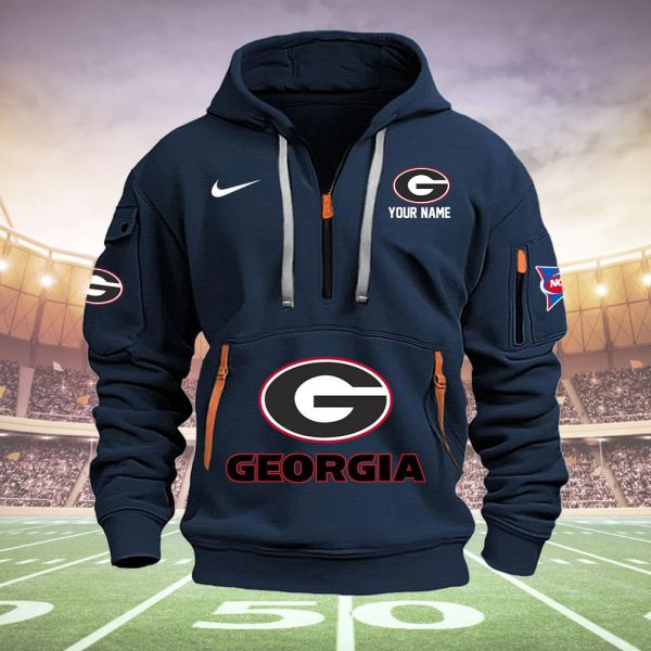 Georgia Bulldogs Quarter Zip Hoodie Ver 68 - Image 3
