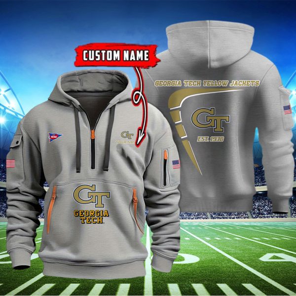 Georgia Tech Yellow Jackets Quarter Zip Hoodie - Image 3