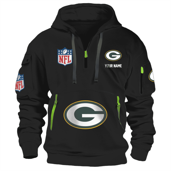 Green Bay Packers Premium NFL Quarter Zip Hoodie