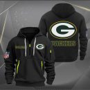 Green Bay Packers Logo NFL Quarter Zip Hoodie Ver 260