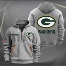 Green Bay Packers Logo NFL Quarter Zip Hoodie Ver 260