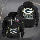 Green Bay Packers Monster Scratch 2 Logo NFL Quarter Zip Hoodie