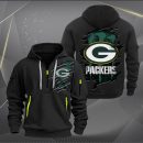 Green Bay Packers Scratch Logo NFL Quarter Zip Hoodie Ver 236