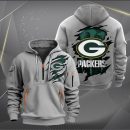 Green Bay Packers Scratch Logo NFL Quarter Zip Hoodie Ver 236