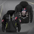 Houston Texans Football Player Skull Quarter Zip Hoodie
