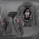 Houston Texans Football Player Skull Quarter Zip Hoodie