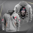 Houston Texans Football Player Skull Quarter Zip Hoodie
