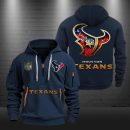 Houston Texans Golden Logo NFL Quarter Zip Hoodie