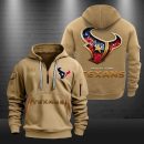 Houston Texans Golden Logo NFL Quarter Zip Hoodie