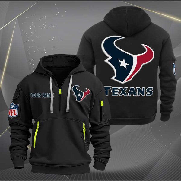 Houston Texans Logo NFL Quarter Zip Hoodie Ver 266