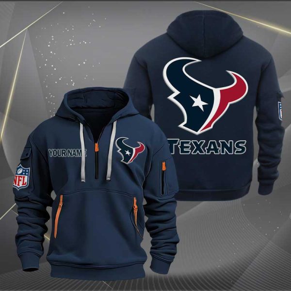 Houston Texans Logo NFL Quarter Zip Hoodie Ver 266 - Image 2