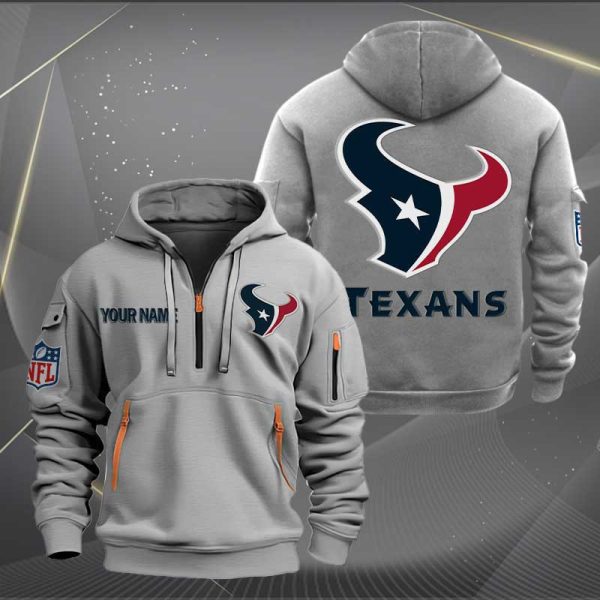 Houston Texans Logo NFL Quarter Zip Hoodie Ver 266 - Image 3