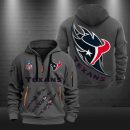 Houston Texans Monster Scratch Logo NFL Quarter Zip Hoodie