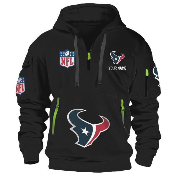 Houston Texans Premium NFL Quarter Zip Hoodie - Image 2