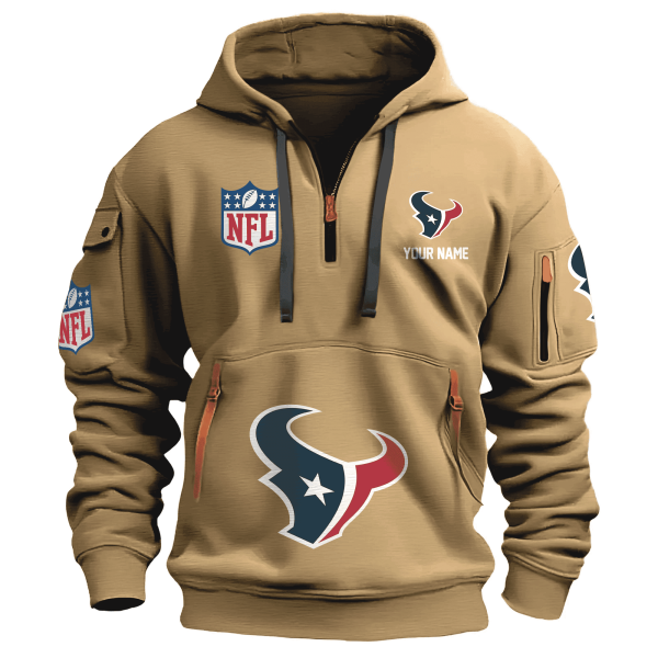 Houston Texans Premium NFL Quarter Zip Hoodie - Image 3