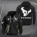 Houston Texans White Logo NFL Quarter Zip Hoodie