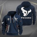 Houston Texans White Logo NFL Quarter Zip Hoodie