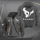 Houston Texans White Logo NFL Quarter Zip Hoodie