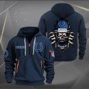 Indianapolis Colts Football Player Skull Quarter Zip Hoodie