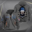 Indianapolis Colts Football Player Skull Quarter Zip Hoodie