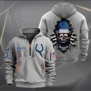 Indianapolis Colts Football Player Skull Quarter Zip Hoodie