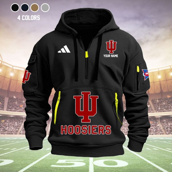 Indiana Hoosiers Quarter Zip Hoodie Ver 4 - Image 2