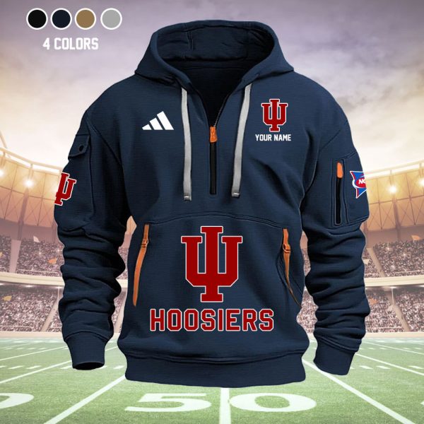 Indiana Hoosiers Quarter Zip Hoodie Ver 4 - Image 3