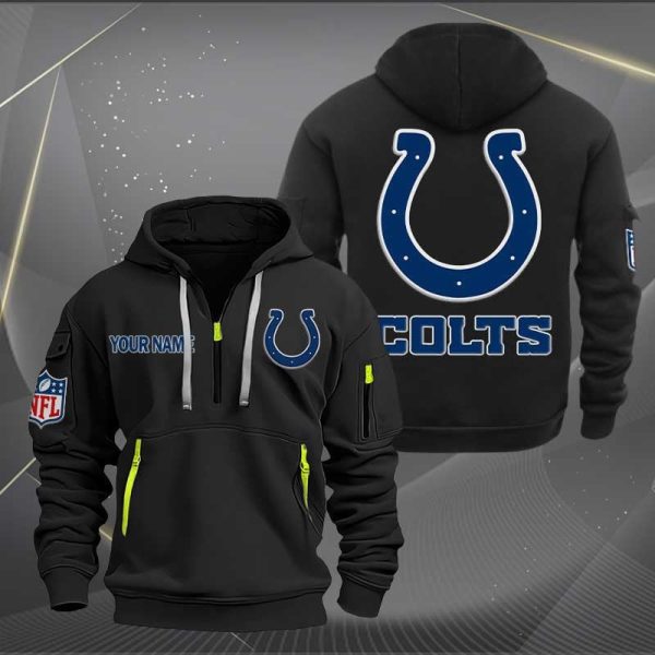 Indianapolis Colts Logo NFL Quarter Zip Hoodie Ver 268