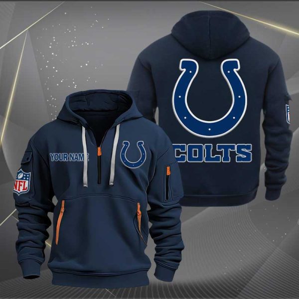 Indianapolis Colts Logo NFL Quarter Zip Hoodie Ver 268 - Image 2