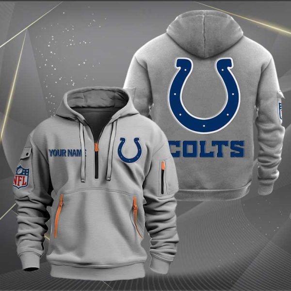 Indianapolis Colts Logo NFL Quarter Zip Hoodie Ver 268 - Image 3