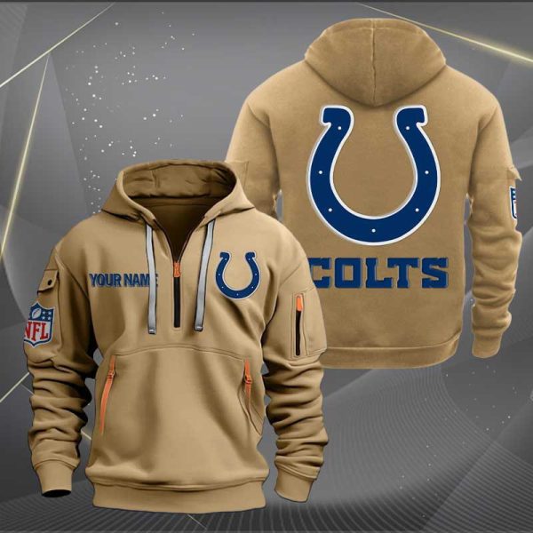Indianapolis Colts Logo NFL Quarter Zip Hoodie Ver 268 - Image 4