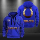 Indianapolis Colts Golden Logo NFL Quarter Zip Hoodie