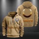 Indianapolis Colts Golden Logo NFL Quarter Zip Hoodie