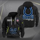 Indianapolis Colts Monster Scratch 2 Logo NFL Quarter Zip Hoodie