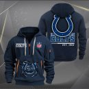 Indianapolis Colts Monster Scratch 2 Logo NFL Quarter Zip Hoodie