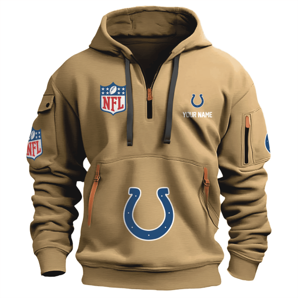 Indianapolis Colts Premium NFL Quarter Zip Hoodie - Image 3