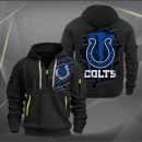 Indianapolis Colts Scratch Logo NFL Quarter Zip Hoodie Ver 246