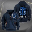 Indianapolis Colts Scratch Logo NFL Quarter Zip Hoodie Ver 246