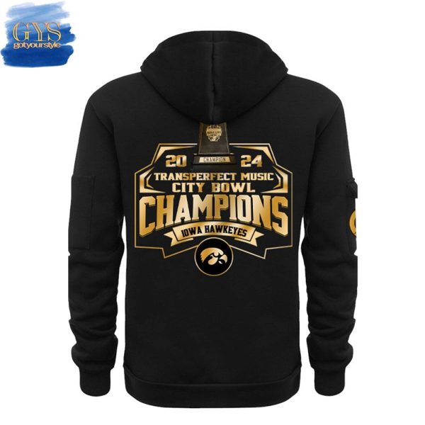 Iowa Hawkeyes NCAA Music City Bowl Champions Quarter Zip Hoodie - Image 3