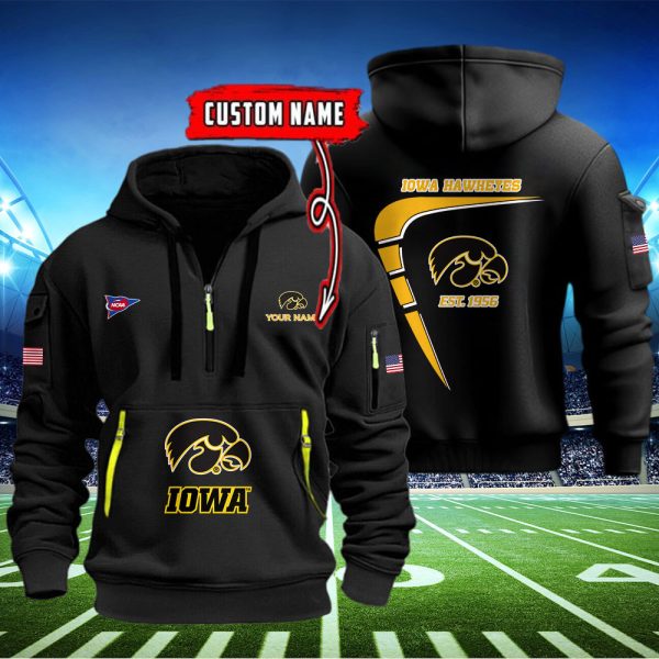 Iowa Hawkeyes Quarter Zip Hoodie Ver 48