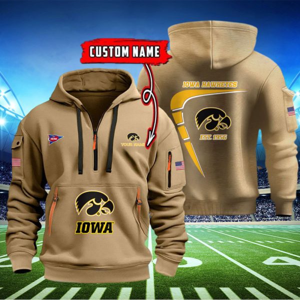Iowa Hawkeyes Quarter Zip Hoodie Ver 48 - Image 2