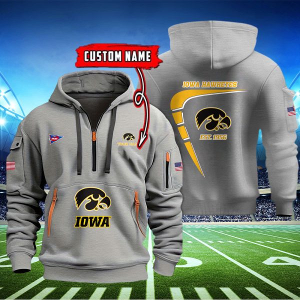 Iowa Hawkeyes Quarter Zip Hoodie Ver 48 - Image 3