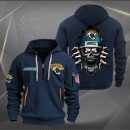 Jacksonville Jaguars Football Player Skull Quarter Zip Hoodie