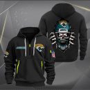 Jacksonville Jaguars Football Player Skull Quarter Zip Hoodie